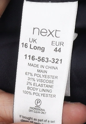 Next Women's Black Blazer Size 16L Tailored Workwear