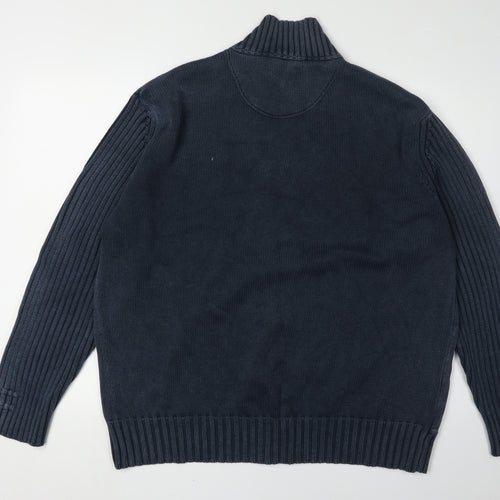 Next Men's XL Blue Full Zip Cotton Jumper