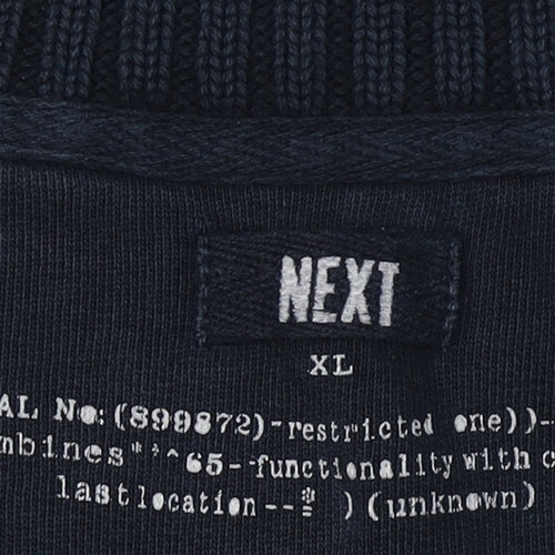 Next Men's XL Blue Full Zip Cotton Jumper