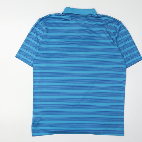Slazenger Men's Blue Striped Polo, Medium