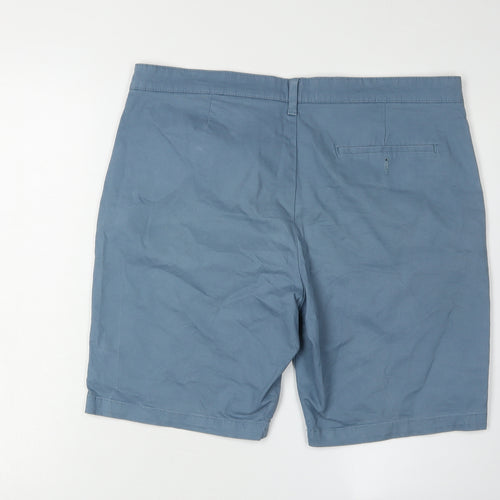 Marks and Spencer Men's Blue Chino Shorts - Size 36
