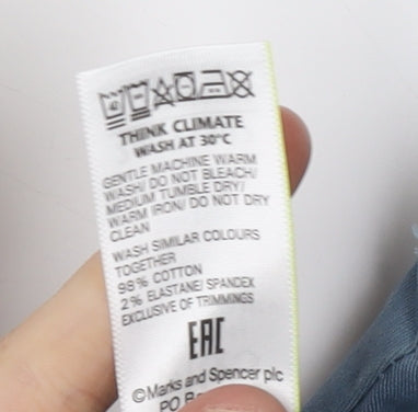 Marks and Spencer Men's Blue Chino Shorts - Size 36