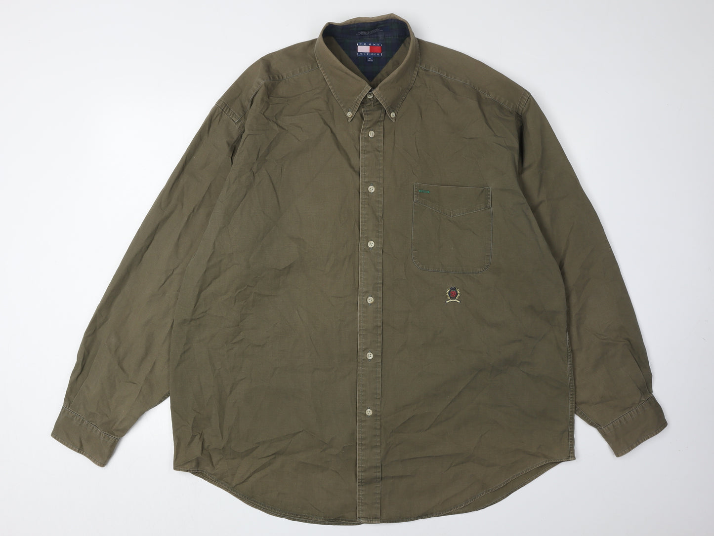 Tommy Hilfiger Men's XL Green Button-Up Shirt