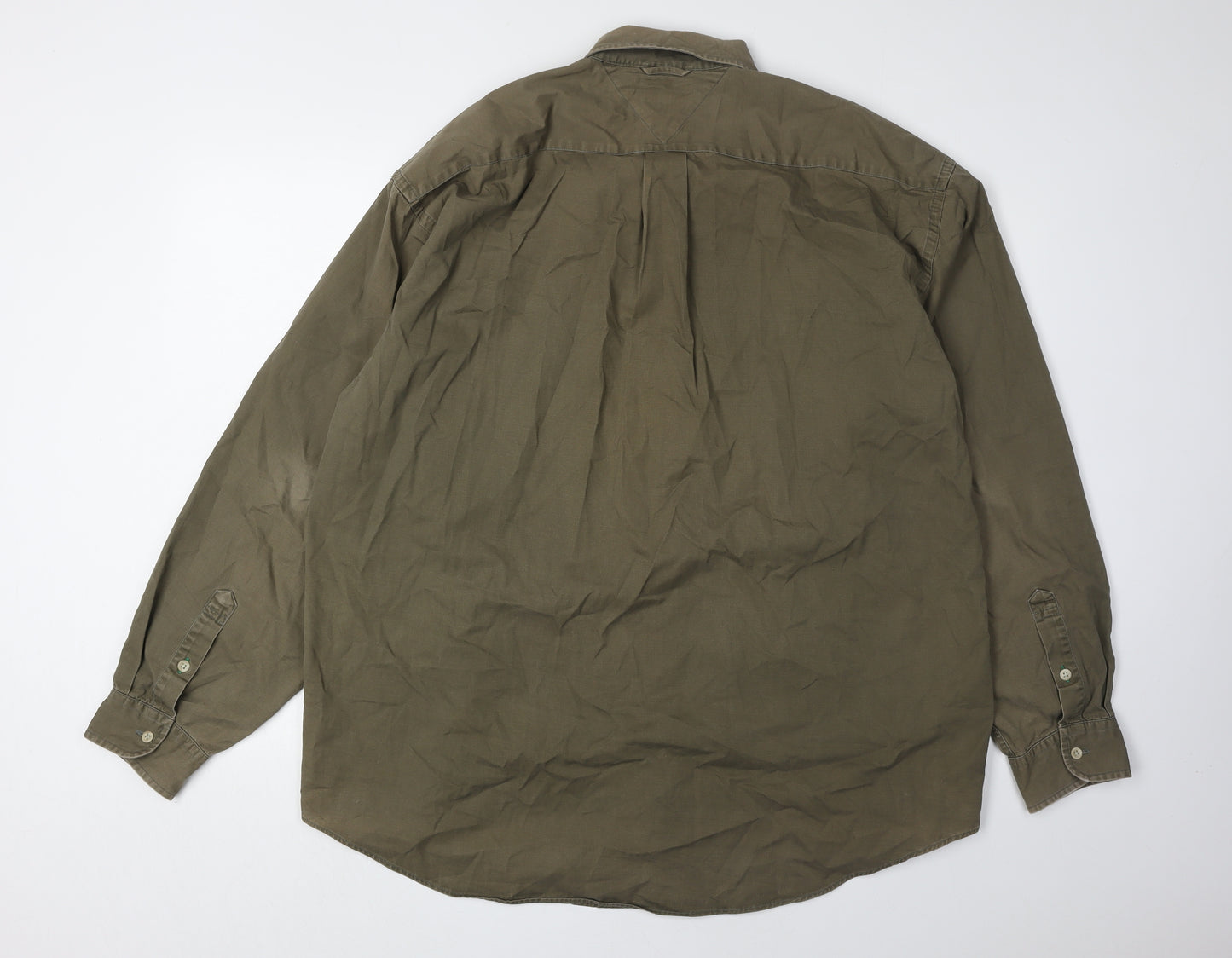 Tommy Hilfiger Men's XL Green Button-Up Shirt