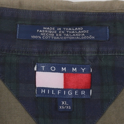 Tommy Hilfiger Men's XL Green Button-Up Shirt