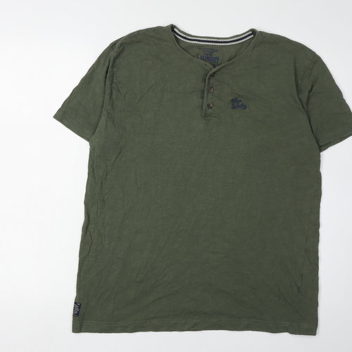 Tokyo Laundry Men's Green Henley T-Shirt L