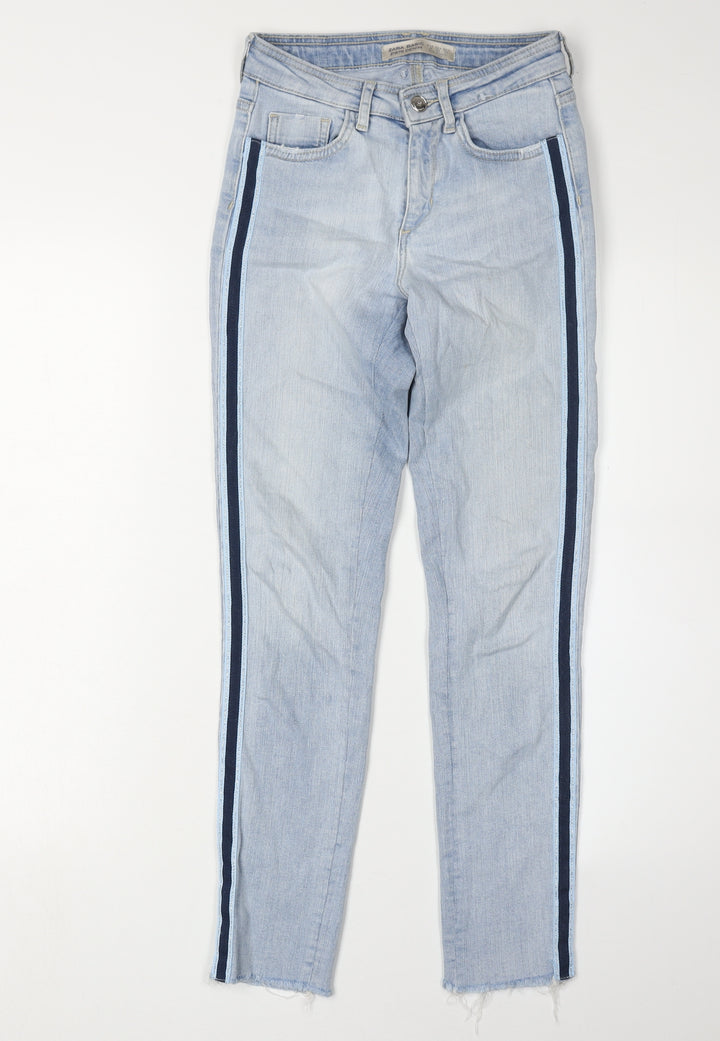 Zara Women's Blue Skinny Jeans, Size 6, Light Wash