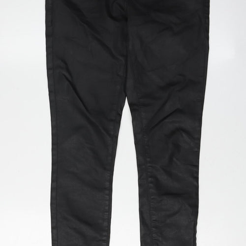 Topshop Women's Black Coated Leigh Skinny Jeggings