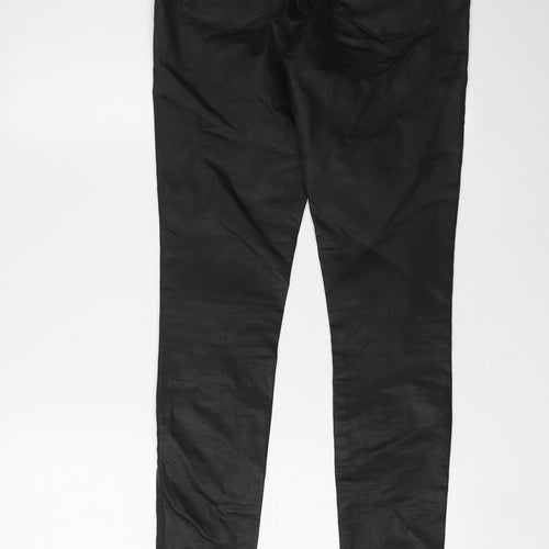 Topshop Women's Black Coated Leigh Skinny Jeggings