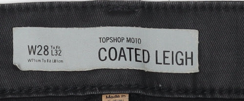 Topshop Women's Black Coated Leigh Skinny Jeggings
