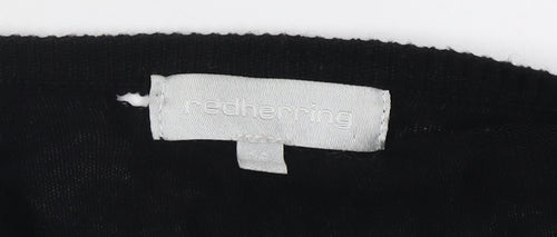 Red Herring Women's Black Cardigan 4, Button Accent, Casual