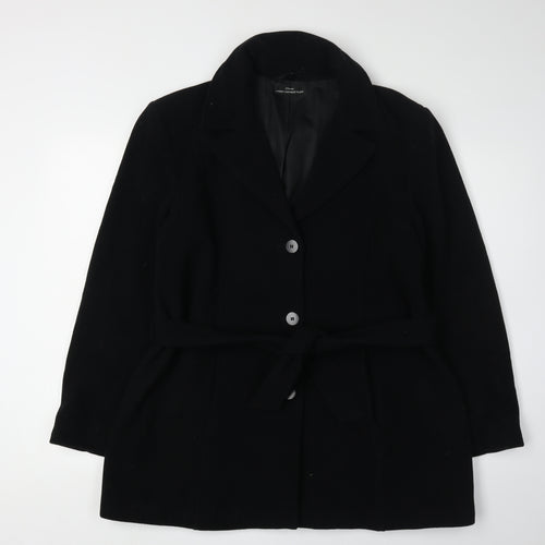 BHS Women's Black Belted Coat Size 14