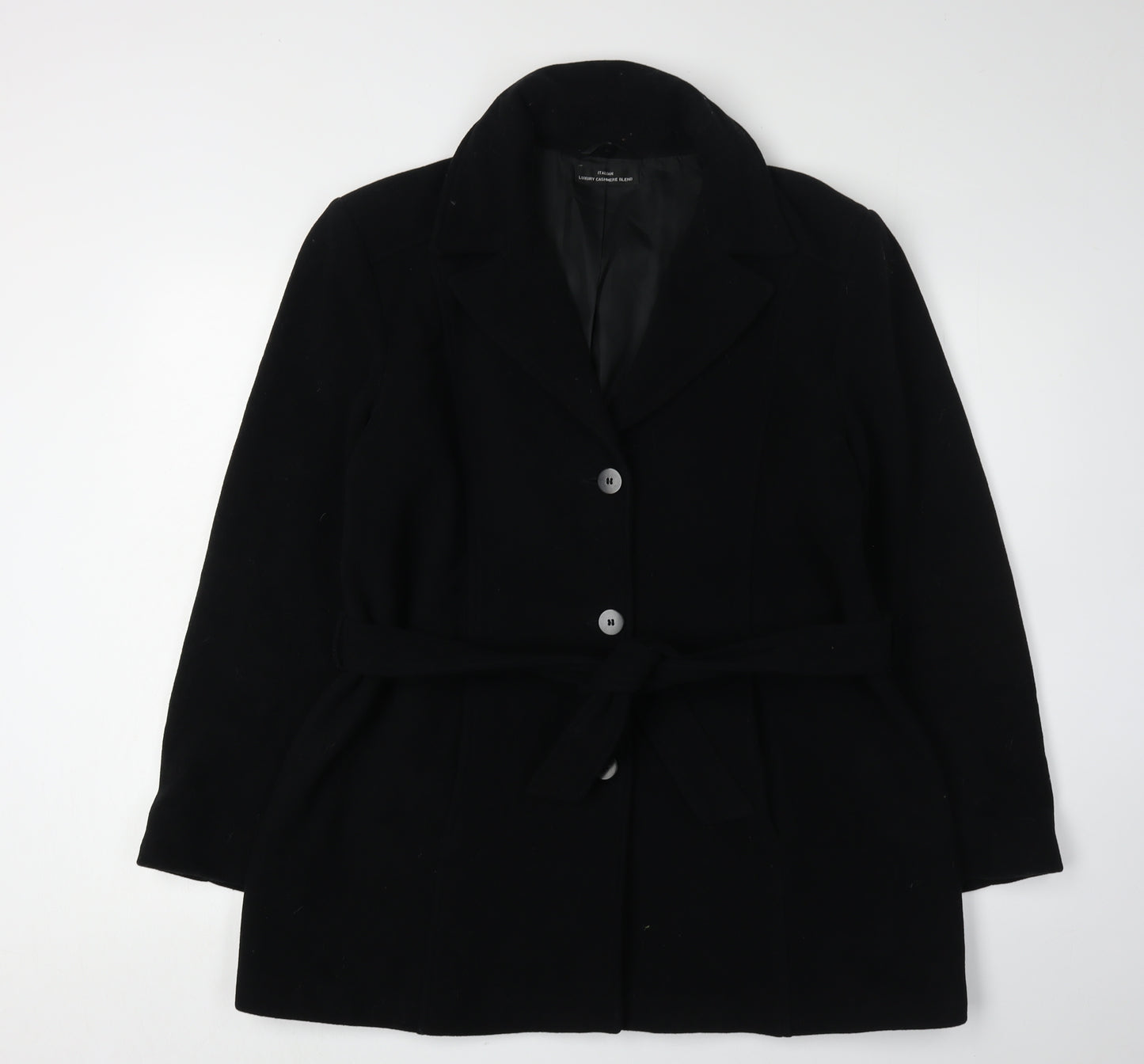 BHS Women's Black Belted Coat Size 14