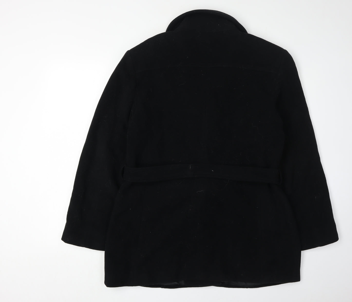 BHS Women's Black Belted Coat Size 14