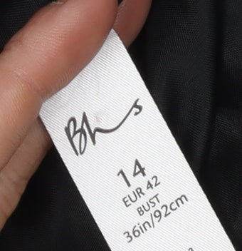 BHS Women's Black Belted Coat Size 14