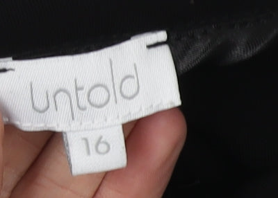 Untold Women's Black Wide-Leg Trousers Size 16