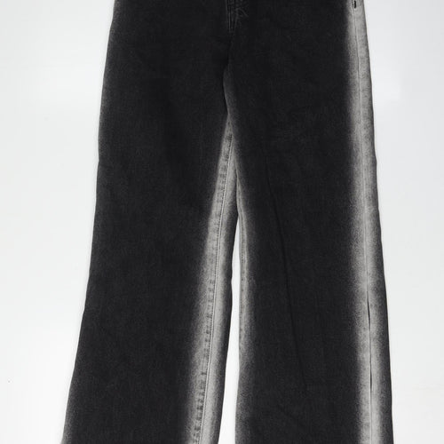 Bershka Women's Black Wide-Leg 90s Jeans Size 6