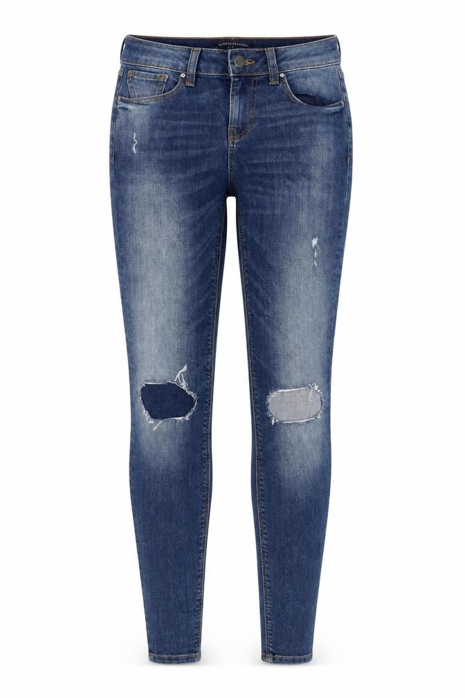 Front view of Marks & Spencer Women's Blue Skinny Jeans, size 8