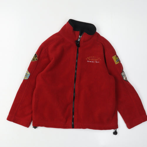 Disney Boys Red Expedition Jacket 6 Years Embroidered Fleece