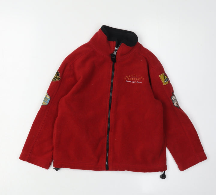 Disney Boys Red Expedition Jacket 6 Years Embroidered Fleece