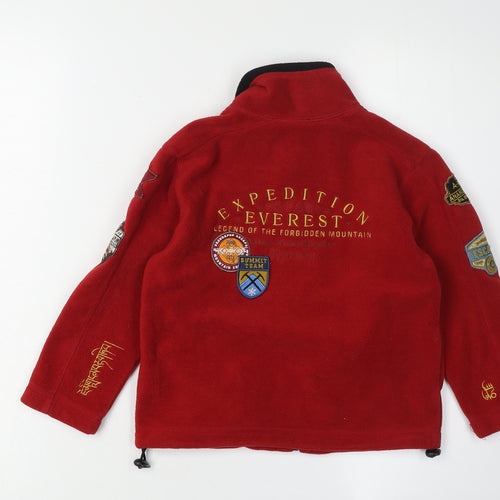 Disney Boys Red Expedition Jacket 6 Years Embroidered Fleece