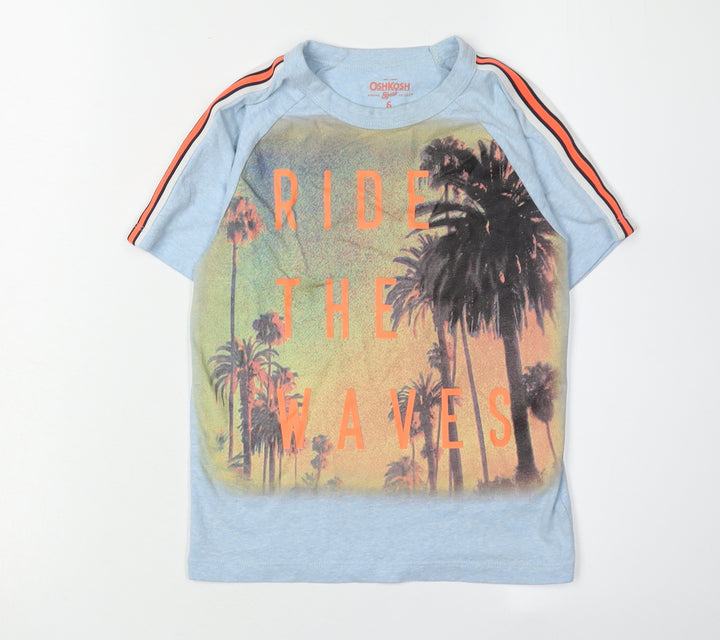 OshKosh Boys Blue Graphic T-Shirt - Size 6, Summer Adventure