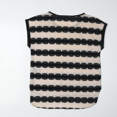 Oasis Women's Black M Geometric Cap Sleeve Top