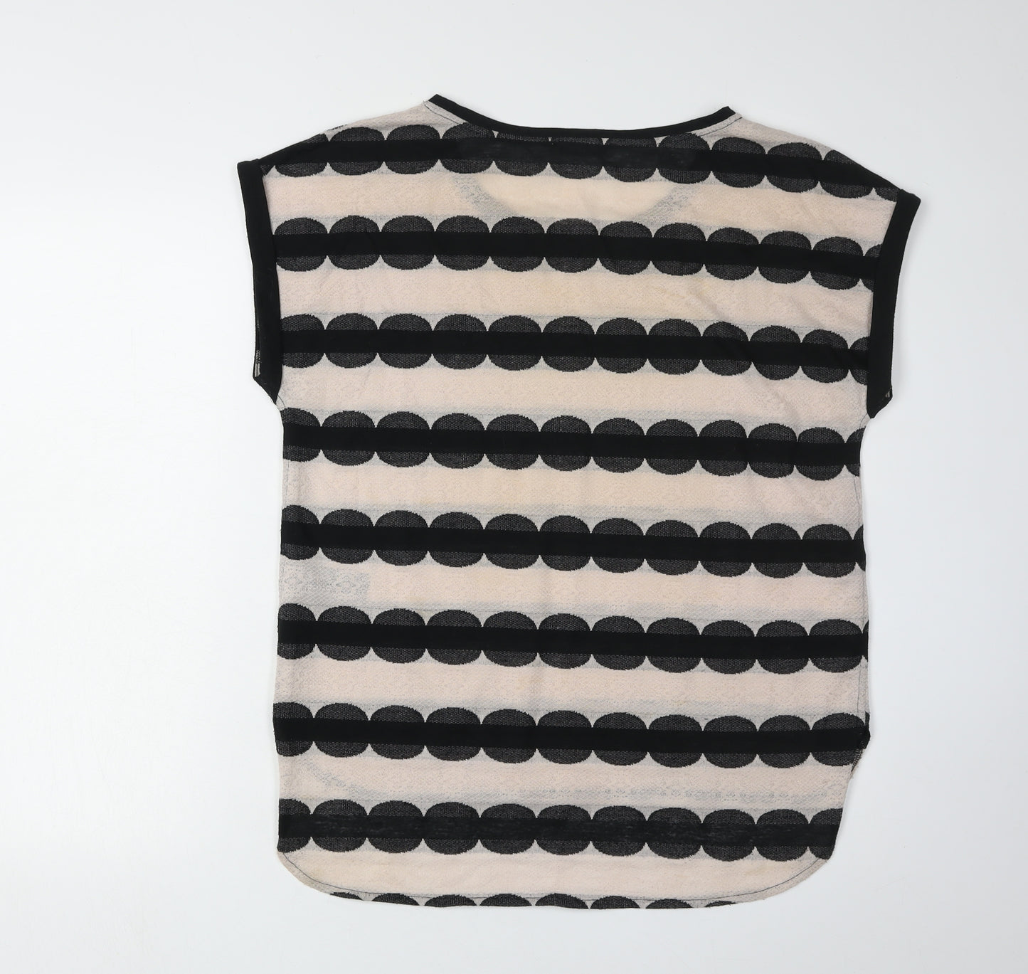 Oasis Women's Black M Geometric Cap Sleeve Top