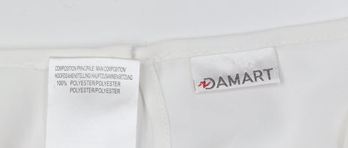 Damart Women's White Crochet Long Sleeve Blouse Size 14