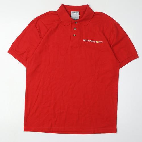 Nutrisport Men's Red Polo Shirt Medium