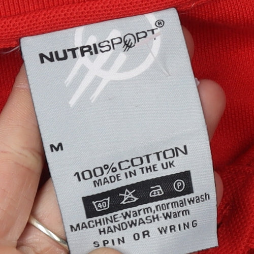 Nutrisport Men's Red Polo Shirt Medium