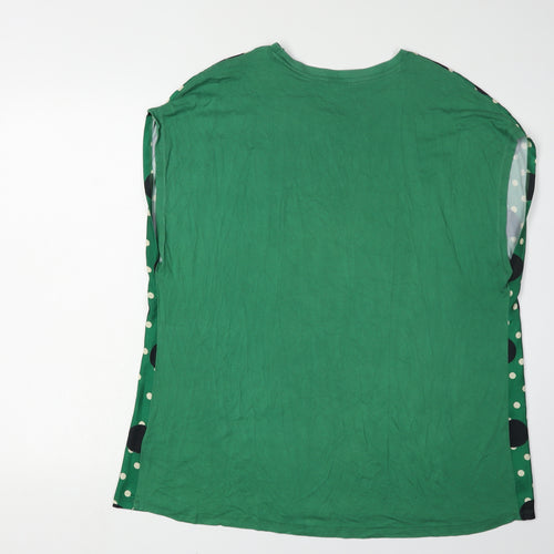 Next Women's Green Polka Dot Top, Size 20, Crew Neck
