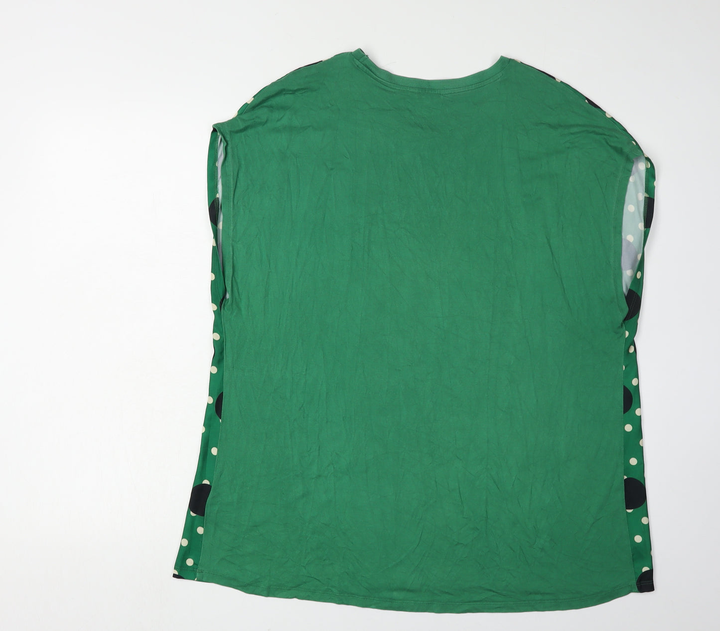 Next Women's Green Polka Dot Top, Size 20, Crew Neck