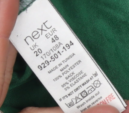 Next Women's Green Polka Dot Top, Size 20, Crew Neck