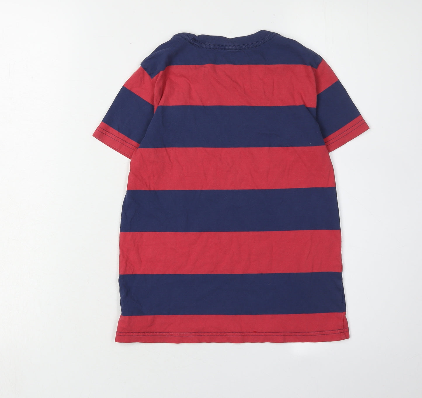 Ralph Lauren Boys Red Blue Striped T-Shirt, Size 7 Years