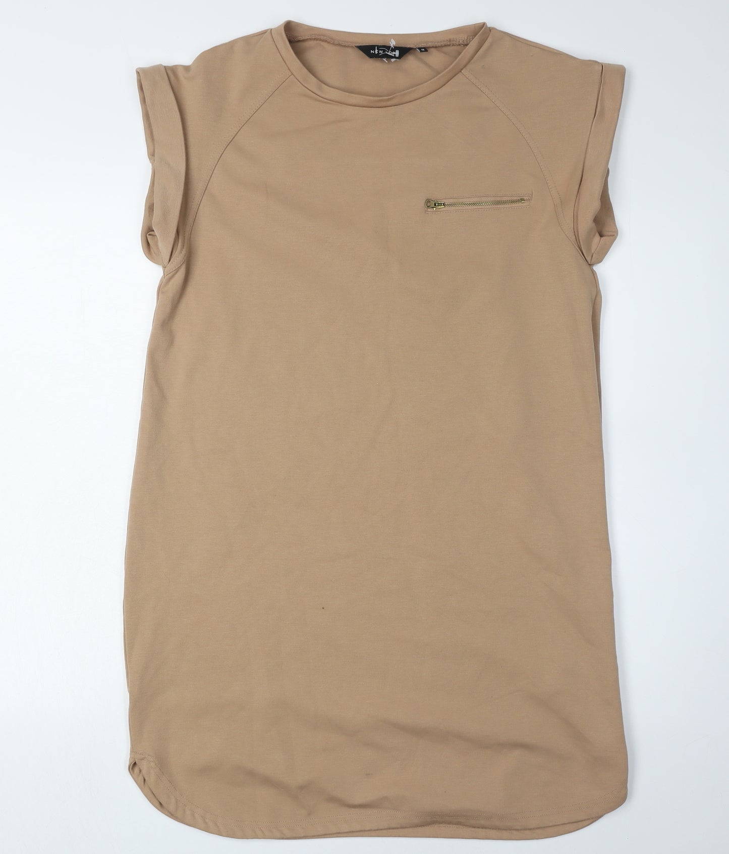 New Look Women's Beige T-Shirt Dress, Size 12