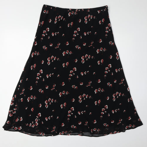Jacques Vert Women's Black Floral Skirt Size 16