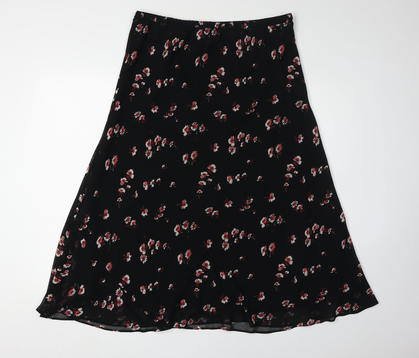 Jacques Vert Women's Black Floral Skirt Size 16