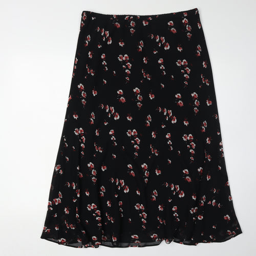 Jacques Vert Women's Black Floral Skirt Size 16