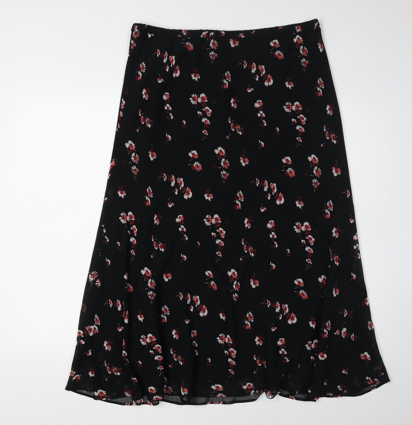 Jacques Vert Women's Black Floral Skirt Size 16