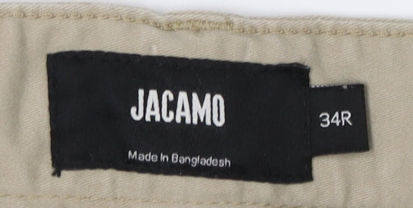 Jacamo Men's Beige Chino Trousers 34 Regular Fit