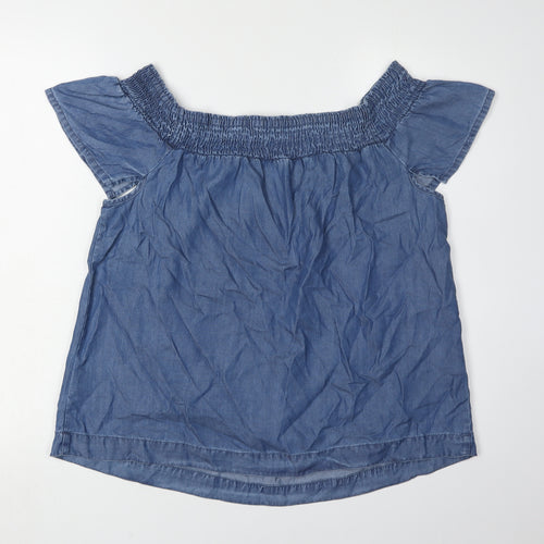 Next Women's Blue Off the Shoulder Blouse Size 14