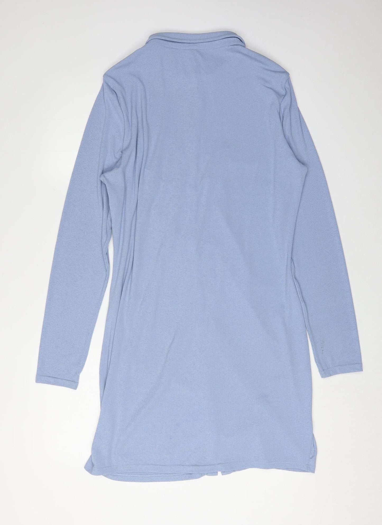 H&M Women's Blue Long Sleeve Shirt Dress XL