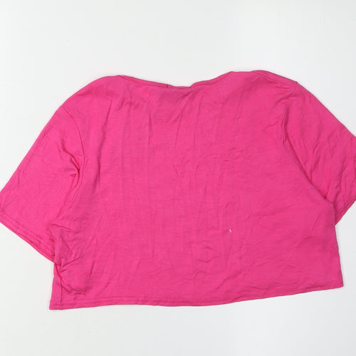 I Saw It First Women's Pink Cropped T-Shirt Size 10