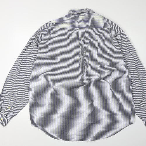 Tommy Hilfiger Men's XL Blue Striped Long Sleeve Shirt