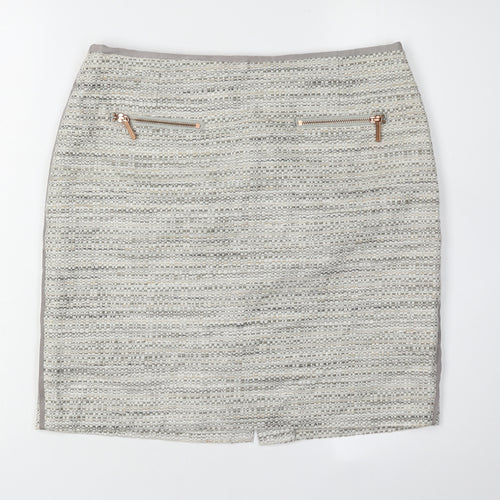 Next Women's Grey Pencil Skirt Size 12 Business