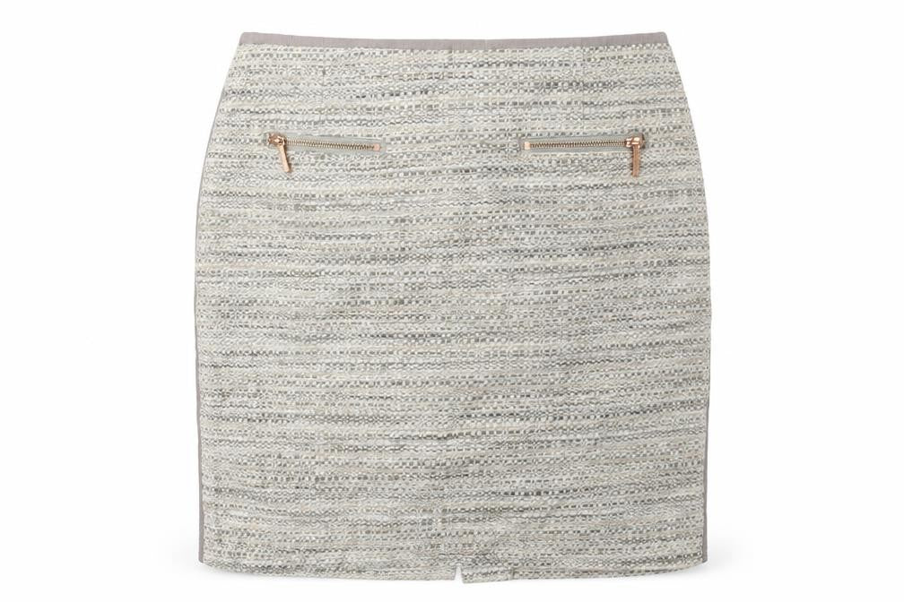 Front view of Next Women's Grey Pencil Skirt, size 12, Business