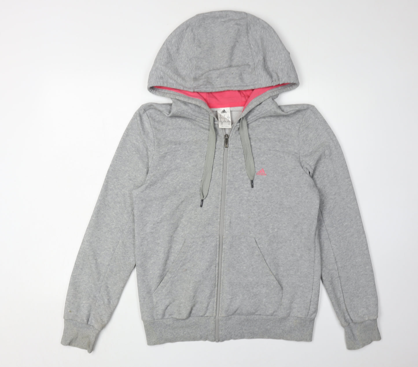 Adidas Women's Grey Full Zip Hoodie M