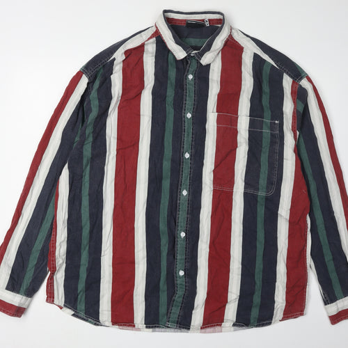 ASOS Men's Multicoloured Striped Long Sleeve Shirt 2XL