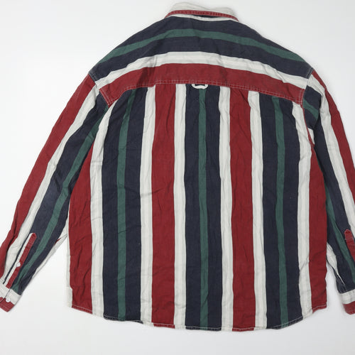 ASOS Men's Multicoloured Striped Long Sleeve Shirt 2XL